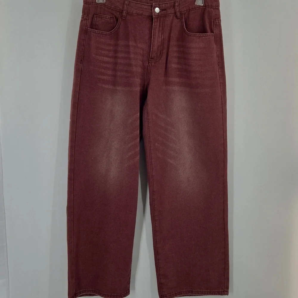 Mens Red Wide Leg Skater Jeans NWT